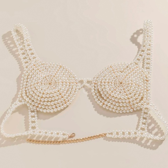 Faux Pearl Jewelry Bra - Picture 4 of 6